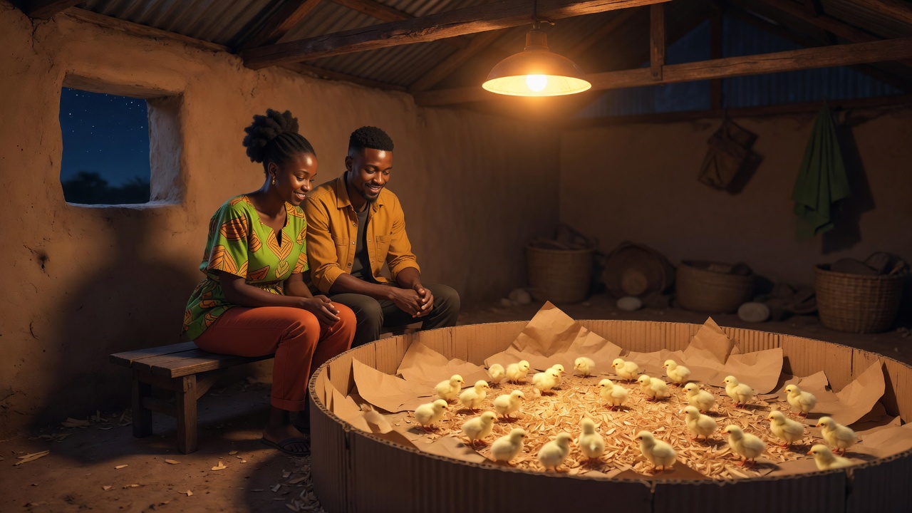 Les poussins sous la lampe, les quatorze premiers jours